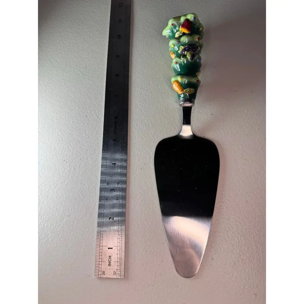Better Homes and Gardens Ceramic Fruit Handle Cake Server Stainless Steel